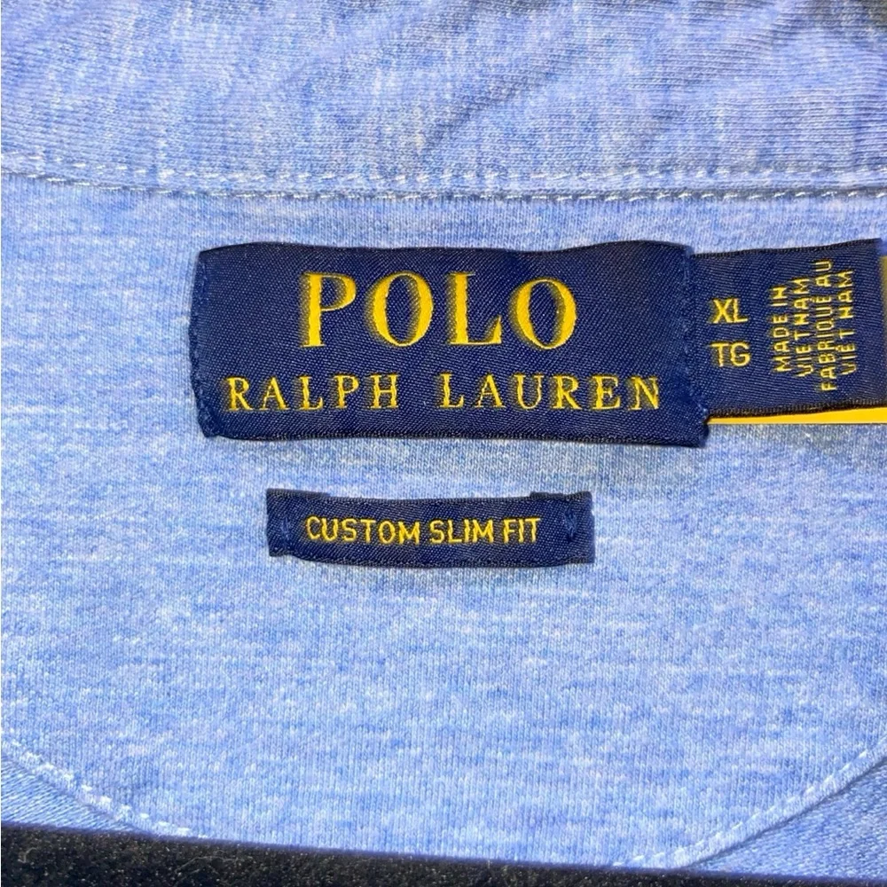 Polo Ralph Lauren Men's Heathered Blue‎ Cotton Polo Shirt - Size XL